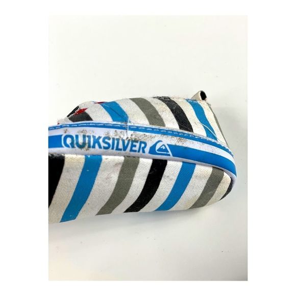 Quicksilver Infant Soft Sole Sneakers Shoes Sz 6-12M Stripes Blue White Grey - Picture 6 of 9